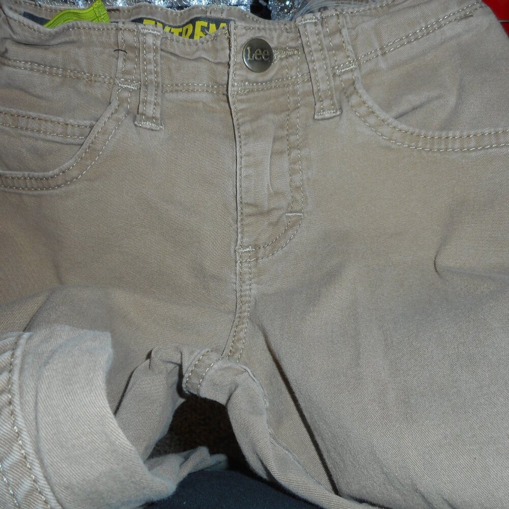 LEE EXTREME COMFORT -boy's jeans,  sz 10S, ADJUSTABLE WAIST,   khaki color